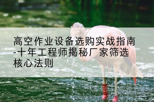 鸡冠剪叉式升降机厂家-高空作业设备选购实战指南-十年工程师揭秘厂家筛选核心法则