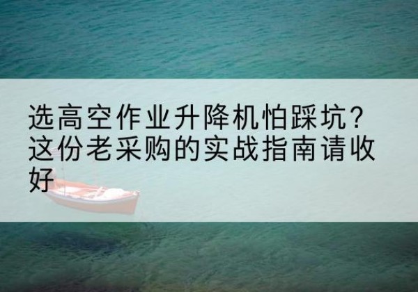 鸡冠高空作业升降机厂家推荐-选高空作业升降机怕踩坑？这份老采购的实战指南请收好